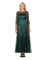 Evening Dress w/ See-thru Sleeves