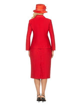 2pc Notch Collar Classic Brocade Skirt Suit