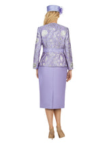 3pc Classic Brocade+Silky Twill Skirt Suit