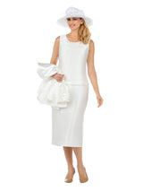 3pc Layered Peplum Silky Twill Skirt Suit - Plus