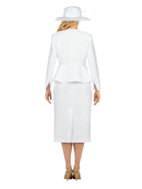 3pc Peplum Silky Twill Skirt Suit - Plus