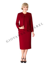 3pc Round Neck Clean Lines Skirt Suit - Plus size