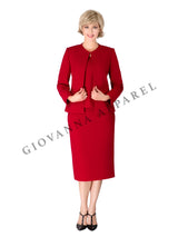 3pc Round Neck Clean Lines Skirt Suit - Plus size