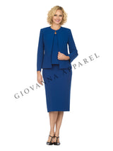 3pc Round Neck Clean Lines Skirt Suit - Plus size
