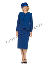 3pc Round Neck Clean Lines Skirt Suit - Plus size