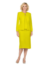 3pc Round Neck Clean Lines Skirt Suit - Plus size