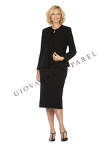 3pc Round Neck Clean Lines Detailed Skirt Suit