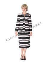 3pc Round Neck Clean Lines Detailed Skirt Suit