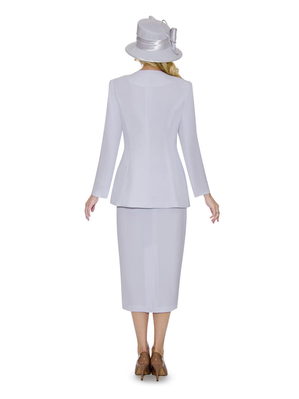 2pc Skirt Suit w/ Multi-Slit Embroidered Jacket