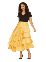 1pc Uneven Sweep Shantung Tiered Skirt-Plus