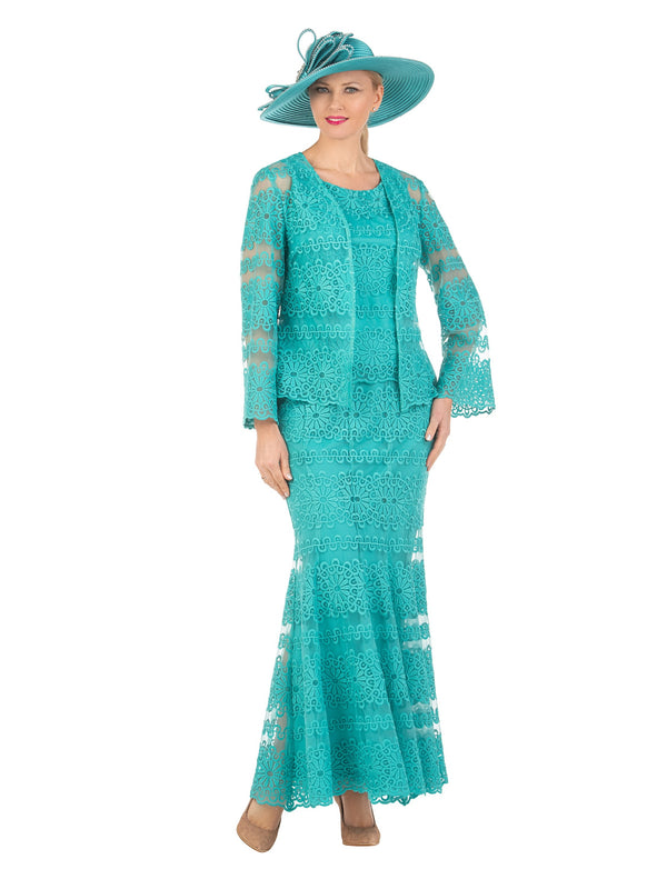 3pc Lux Lace Maxi Skirt Suit