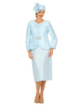 3pc Silky Twl Skt Suit w/ Layered Designs-Plus