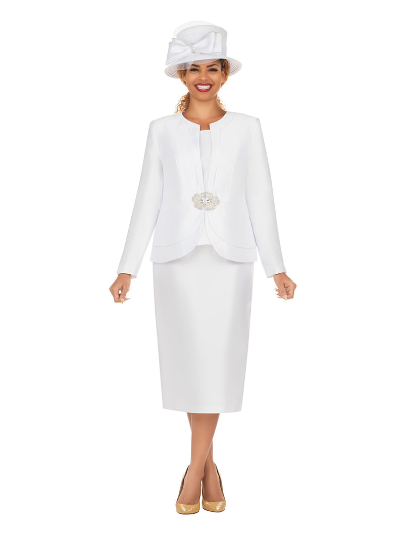 3pc Silky Twl Skt Suit w/ Layered Designs-Plus