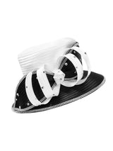 Elegant Two-Tone Jeweled Loop Medium-Brim Hat
