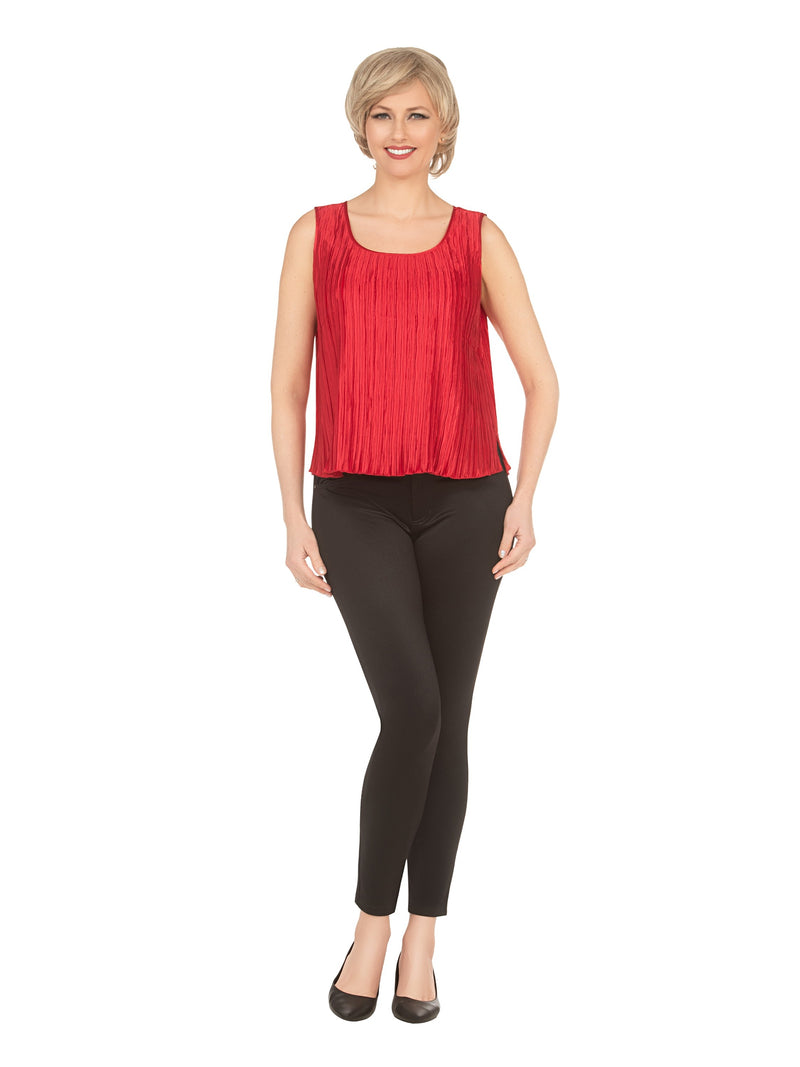 Vertical Pleats Satin Camisole-Plus