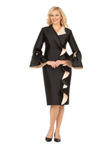 Luxe Twill Dress w/ Contrast Cascade Ruffles-Plus