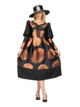 Statement Swirl Print Silky Twill Dress-Plus