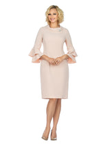 Draped Collar Bell Sleeve Shift Dress
