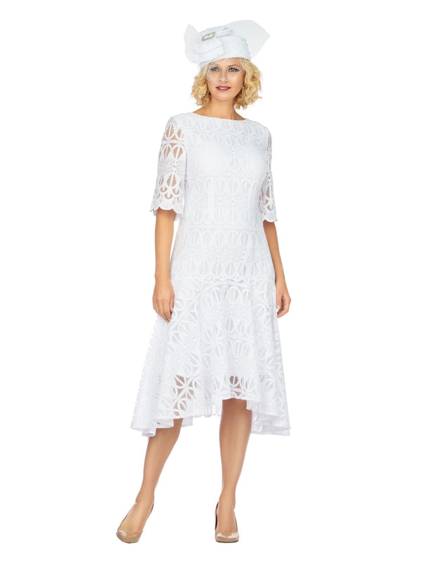 1pc Lux Lace Hi-Lo Flare Dress - Plus Size