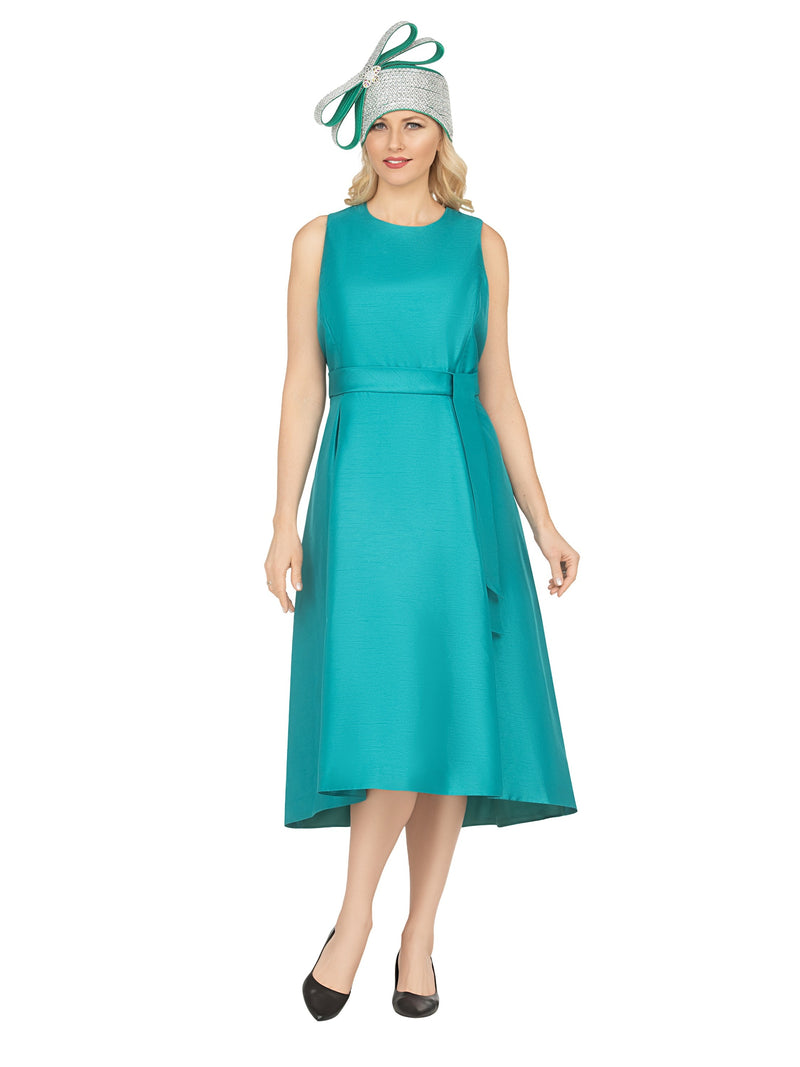 Sleeveless Full Flare Hi-Lo Drs w/ Belt - Plus