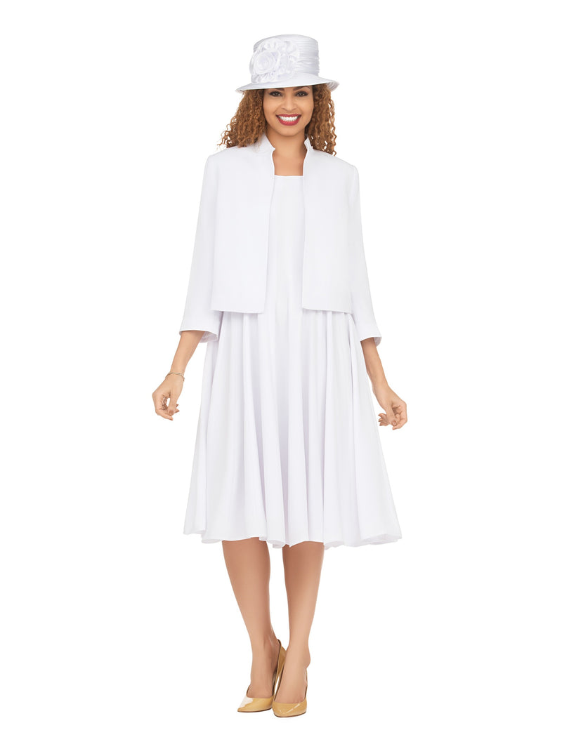 2pc Multi-Paneled Flare Dress w/ Bolero Jkt