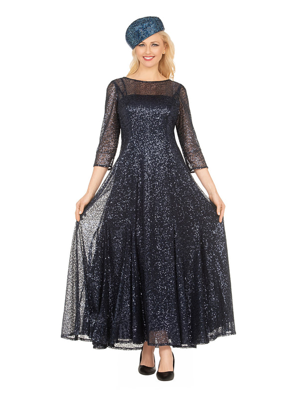 Evening Dress w/ See-thru Sleeves