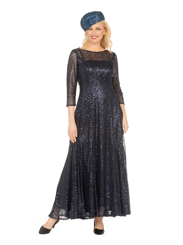 Evening Dress w/ See-thru Sleeves