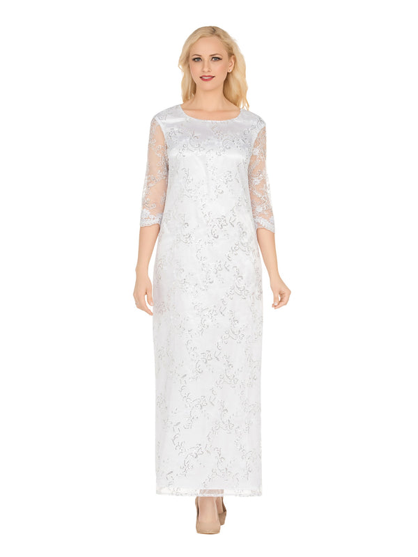 2pc Lux Sequined Lace Drs + Hi-low Cape-Plus