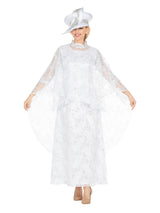 2pc Lux Sequined Lace Drs + Hi-low Cape