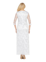 2pc Lux Sequined Lace Drs + Hi-low Cape