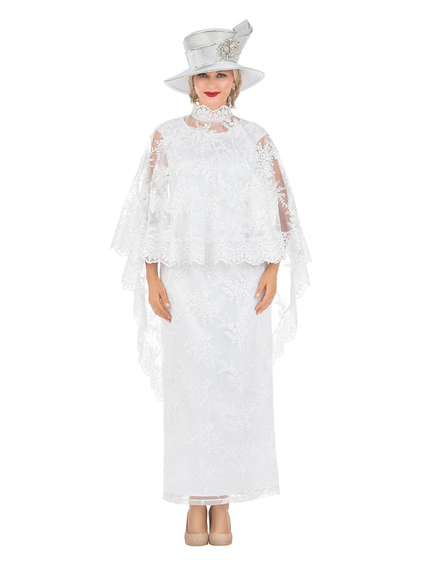 2pc Lux Lace Drs + Stand Collar Cape