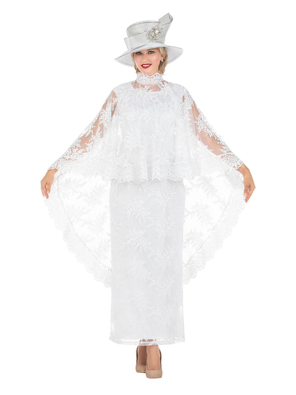 2pc Lux Lace Drs + Stand Collar Cape