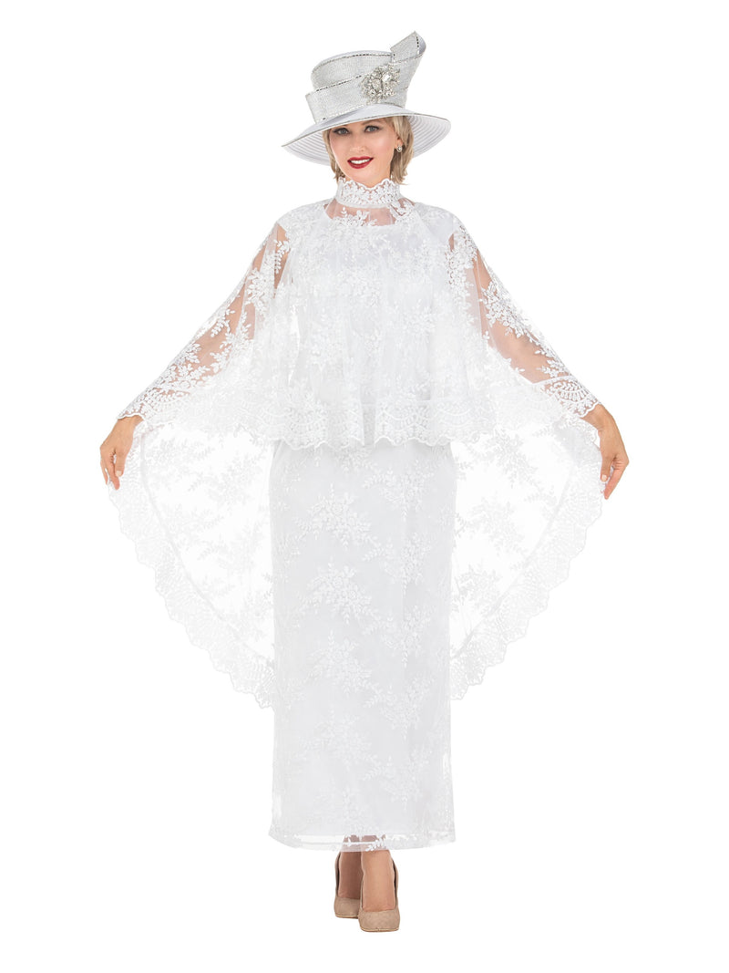 2pc Lux Lace Drs + Stand Collar Cape
