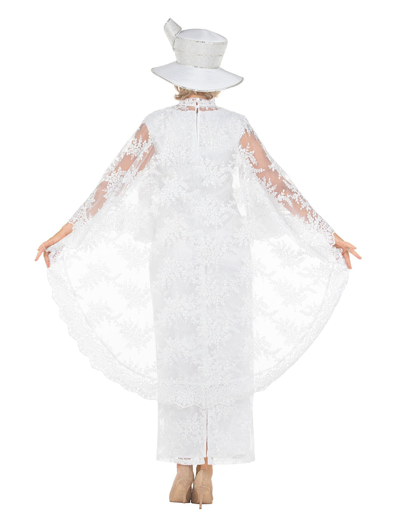 2pc Lux Lace Drs + Stand Collar Cape