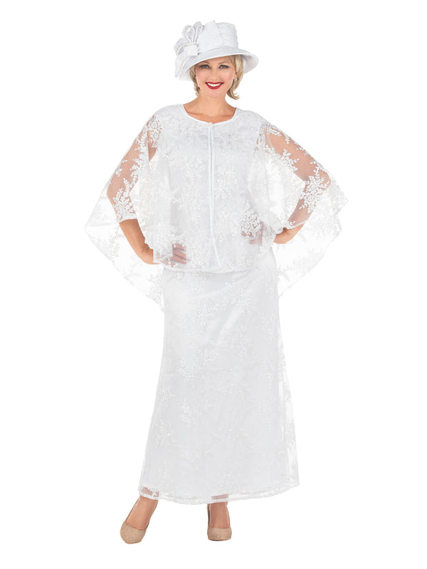 2pc Lux Lace Gown w/ Cape-Plus