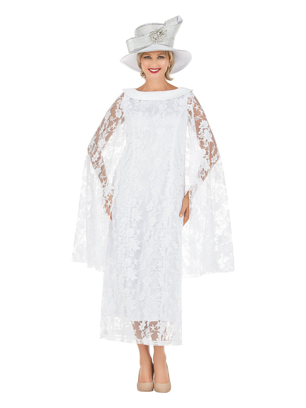 Faux 2pc Lace Overlay Drs w/ Cape