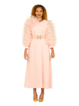 Ruffle Puff Slv Maxi Dress w/ Butterfly Belt-Plus