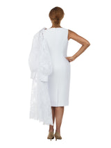 2pc Midi Dress w/ Sheer Lace Overlay Jacket-Plus
