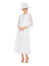 Vintage-Inspired Embroidered Lace Midi Dress