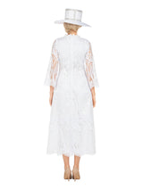 Vintage-Inspired Embroidered Lace Midi Dress