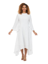 Popcorn-like Textured Cascade Handkerchief Dress