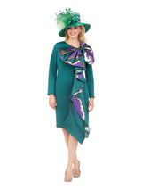Scuba Sheath Dress with Statement Bow & Sash