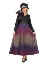 Ombré Metallic Brocade Shoulder Detail Long Dress
