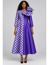 Statement Shoulder Bow A-Line Midi Dress-Plus
