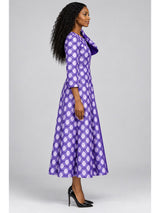 Statement Shoulder Bow A-Line Midi Dress-Plus