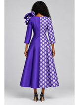 Statement Shoulder Bow A-Line Midi Dress
