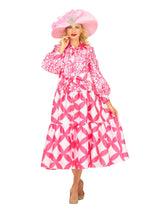 Bold Prt Tiered Button-Front Midi Drs w/ Belt-Plus