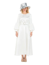 Belted A-line Dress w/ Beaded Embroidery