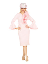 Ovsz Ruffle Bell Slv Scuba Dress