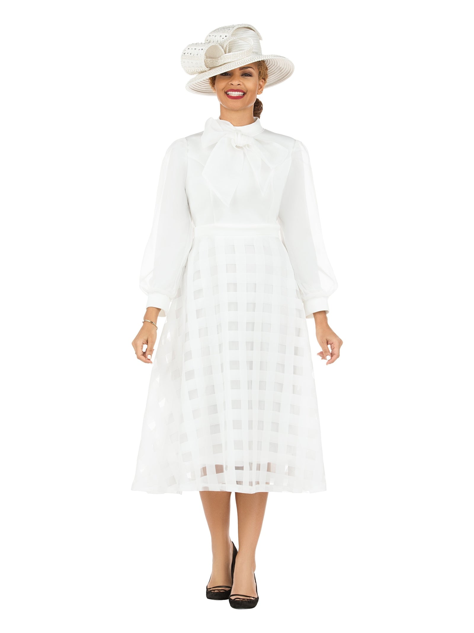 Mock Nk Plaid Organza A-line Drs w/ Bow – Giovanna Apparel